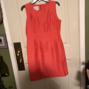 Horgeous Sheath Dress in Coral Silk by Tess dress